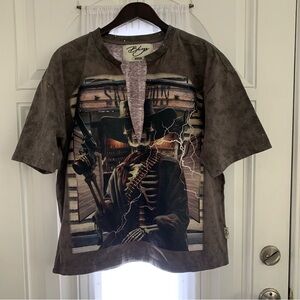 Skeleton cowboy distressed, washed charcoal grey